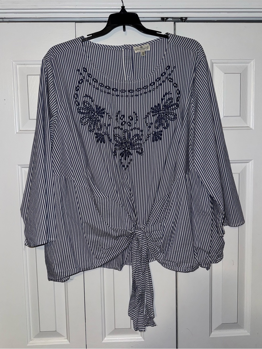 Plus Size Embroidered Blouse
